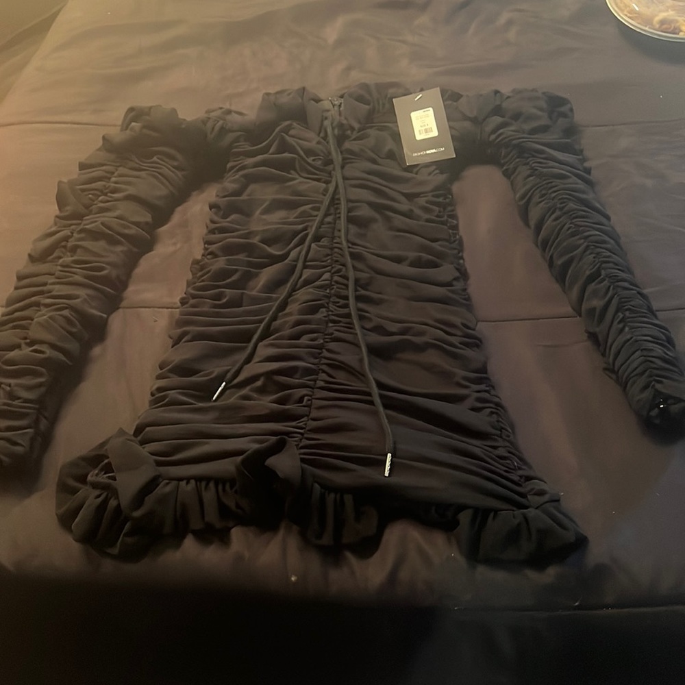Black size small ruffled dress